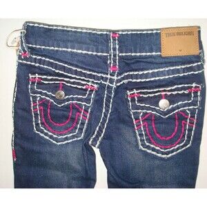 New Girls NWT $156 True Religion Brand Jeans 6 Skinny Stella Super T Dark Blue